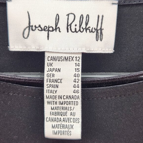 Joseph Ribkoff Black Tunic Top Size L 3/4 Sleeves, Made in Canada - Picture 3 of 7